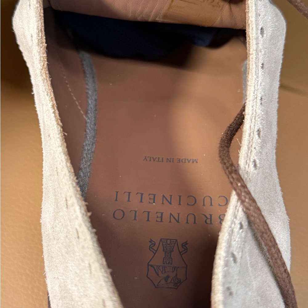 Brunello Cucinelli Light Beige Suede Oxfords - Picture 6 of 8